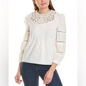 Veronica Beard White Lace “Bessie” Top